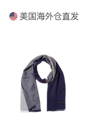 自营Bruno Magli Silk & Cashmere-Blend Scarf - blue 美国奥莱