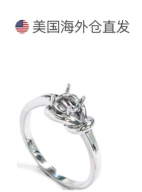 自营 pompeii314K 白金结饰单石订婚戒指镶嵌 - 14k 白金 美国奥
