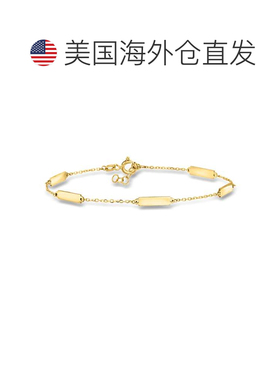 自营Ross-simons意大利10kt黄金酒吧站手镯-6.5英寸 美国奥莱直发