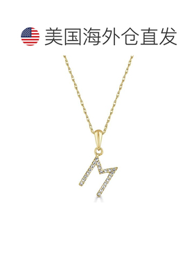 自营 sabrina14k 金和钻石初始项链 - 黄色 m 美国奥莱直发