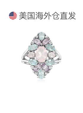 自营Ross-Simons Rose Quartz and Pastel Multi-Gemstone Ring i