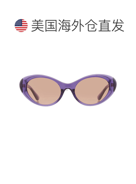 自营Versace Dark Brown Oval Ladies Sunglasses VE4455U 5353/3