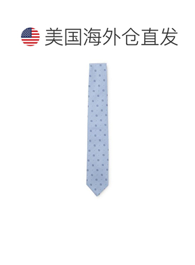 自营boss一条提花图案真丝-浅蓝色领带 美国奥莱直发