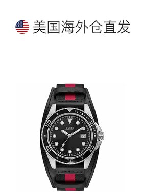 自营Guess Men's Classic Black Dial Watch - black 美国奥莱直