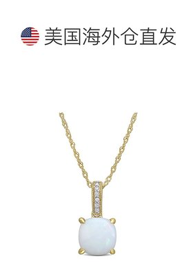 自营 mimi & max1 1/3 CT TGW 10K 金蛋白石和钻石口音锯状滚边吊