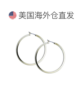 美国直邮GUESS|1 1/2 英寸金色方形边缘环状【付后1h可退】耳环