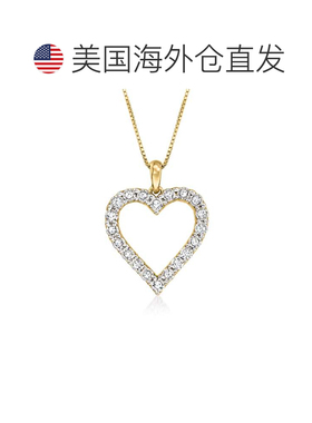 自营Ross-Simons 18kt 金钻石心形吊坠项链 - 20 英寸 美国奥莱直