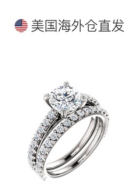 自营 pompeii3G/SI 2 ct 钻石订婚结婚戒指套装白金增强 - 14k 白