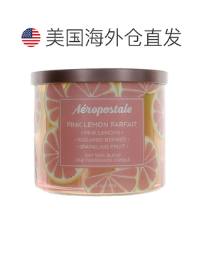 自营Aeropostale 14.5盎司大豆蜡混合物3芯蜡烛-粉红色柠檬冻糕-/