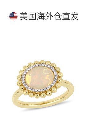 自营 mimi & max2 CT TGW 椭圆形切割黄色埃塞俄比亚蛋白石和 14K