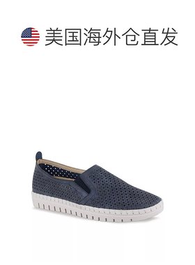 自营Easy Street Fresh Sneakers Women's Wide Navy Slip On Per