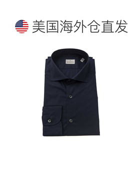 自营Bagutta Cotton Men's Slim Men's Shirt - blue 美国奥莱直