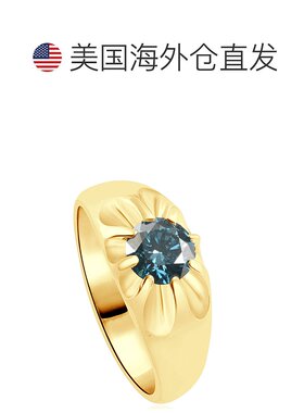 自营 pompeii32 克拉蓝钻男士 Belcher 单石戒指 黄金 - 14k 黄金