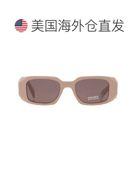 自营Prada Purple Brown Rectangular Ladies Sunglasses PR 17WS