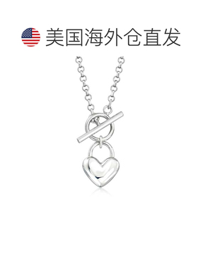 自营Ross-Simons Italian Sterling Silver Heart Toggle Necklac