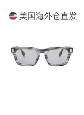 自营Burberry Grey Rectangular Men's Sunglasses BE4403 4097/1