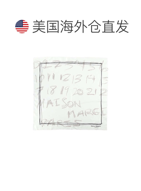 自营maison margiela手写数字设计的方形真丝围巾-白色 美国奥莱