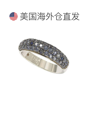 自营Suzy Levian 纯银蓝宝石和钻石口音密钉戒指 - 蓝色 美国奥莱