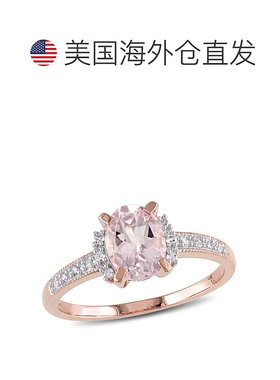 自营Mimi & Max 1 1/7 克拉 TGW 椭圆形切割摩根石和钻石装饰戒指