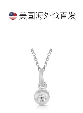 自营 genevive纯银白色立方氧化锆吊坠 - 白色 美国奥莱直发