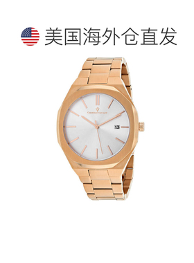 自营Christian Van Sant Men's Octavius Slim Silver Round 42mm