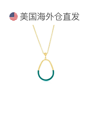 自营simona纯银 Petrolio 珐琅梨形项链 - 镀金 - 绿色 美国奥莱