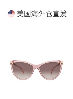 自营Carolina Herrera Brown Cat Eye Ladies Sunglasses HER 014