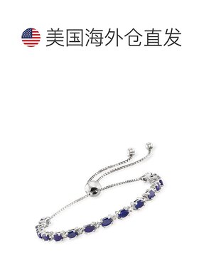 自营 Ross-Simons 925 纯银镶钻蓝宝石 Bolo 手链 - 蓝色 美国奥