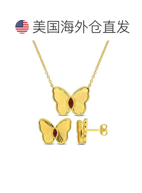 自营Mimi & Max 3/8ct TGW Garnet Butterfly Jewelry Set Yellow