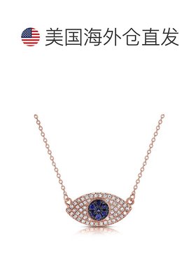自营 sabrina14k 金和钻石邪恶之眼项链 - 玫瑰色 美国奥莱直发