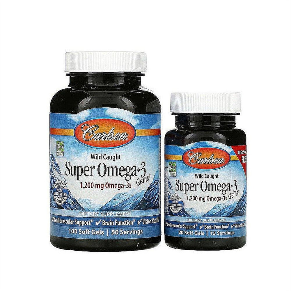 香港直发Carlson labs野生欧米伽omega-3深海鱼油软胶囊130粒两瓶