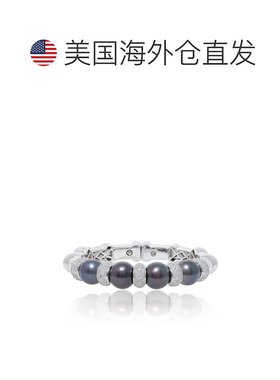 自营 diana m.18 克拉白金钻石和珍珠手镯 - 白色 美国奥莱直发
