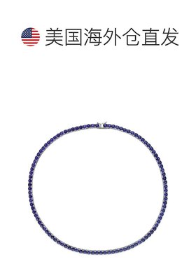 美国直邮Julianna B女士项链纯银镶嵌蓝色蓝宝石复古华丽璀璨精致