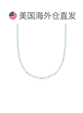 自营RS Pure by Ross-Simons Aquamarine Bead Necklace With 14k