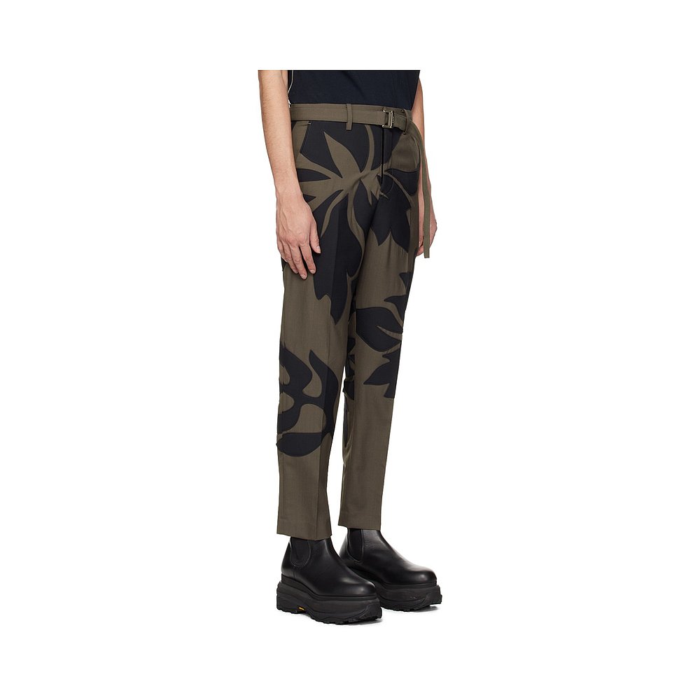1h可退 香港直邮潮奢 Sacai 男士 灰褐色 & 海军蓝 Floral Appliq - 图0