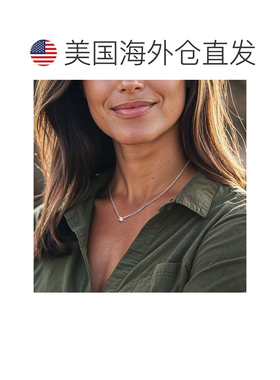 自营Ross-Simons CZ Solitaire-Style Tennis Necklace in Sterli