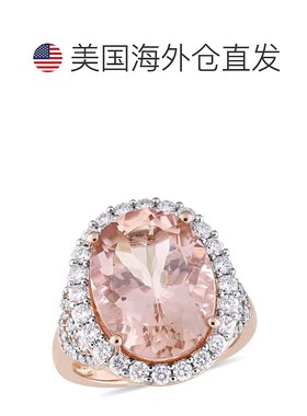 自营 mimi & maxMimi&Max椭圆形切割摩根石1 2/5ct TW钻石光环鸡1