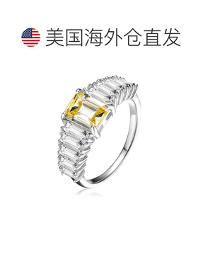 自营 GENEVIVE 纯银黄色立方氧化锆簇状戒指 - 黄色 美国奥莱直发