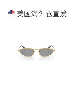 自营miu miu0mu A52s Oval Gold-tone Sunglasses - grey 美国奥