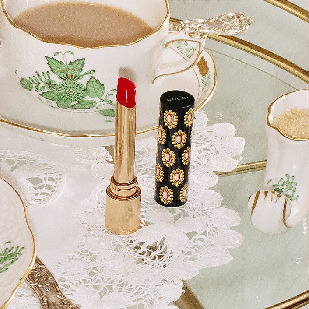 天猫国际美国直购香港直发Gucci口红古驰金管碎花华缎唇膏#25#500新款#25多色号3