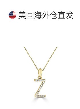 自营 sabrina14k 金和钻石初始项链 - 黄色 z 美国奥莱直发