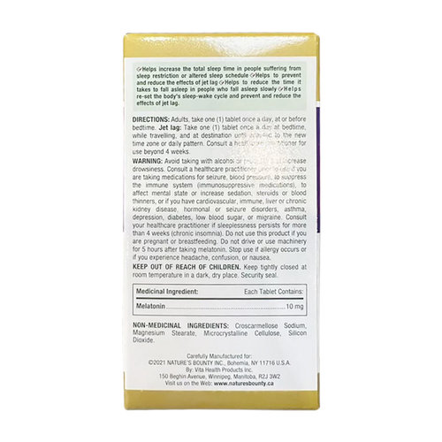 加拿大直邮Nature’s Bounty/自然之宝褪黑素10mg 180片睡眠 - 图2