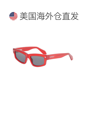 自营off-white米白色矩形全边太阳镜，黑框，深灰色镜片Oeri135Mi