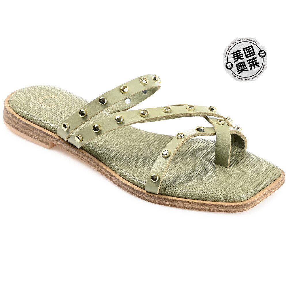journee collection 女式 true comfort 泡沫腰部凉鞋   绿色