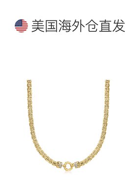 自营 Ross-Simons 14 克拉黄金拜占庭式项链带钻石口音 - 16 英寸