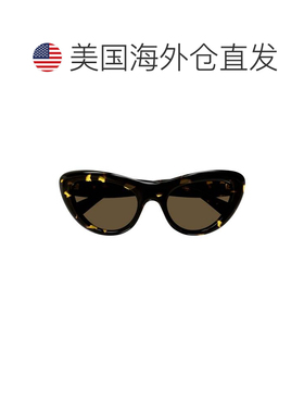 自营bottega venetaBv1282s光面龟形猫眼太阳镜-黑色 美国奥莱直