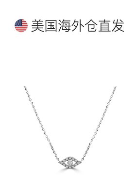 自营 sabrina14k 金 & 钻石邪恶之眼项链 - 白色 美国奥莱直发