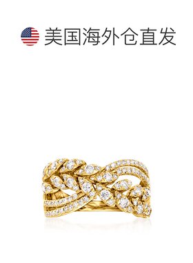 自营 14 克拉黄金 Ross-Simons 钻石镂空戒指 - 白色 美国奥莱直