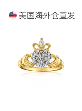 自营Ross-Simons Lab-Grown Diamond Claddagh Ring in 18kt Gold