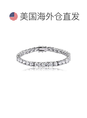 自营geneviveSterling Silver White Gold Plated with 5mm Round